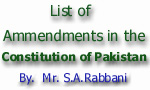 List of Ammendments in the Constitution of Pakistan